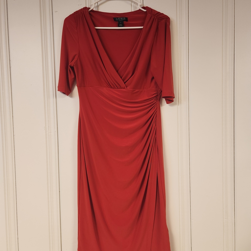 Ralph Lauren 6 Red Midi Dress